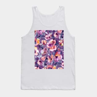 May Afternoon - a watercolor floral in purple and peach Tank Top